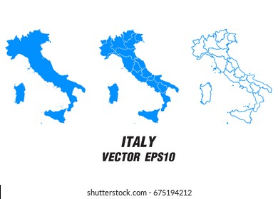 Set vector maps - Vector map of Italy,Vector illustration eps 10.