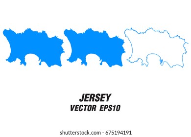 Set vector maps - Vector map of Jersey,Vector illustration eps 10.