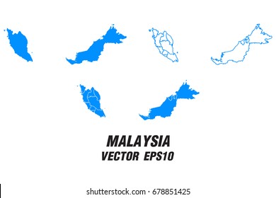 Set vector maps - Vector map of Malaysia,Vector illustration eps 10.