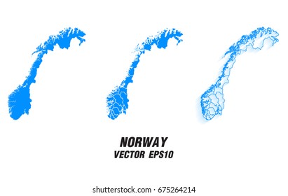 Set vector maps - Vector map of Norway,Vector illustration eps 10.