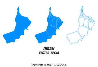 Set vector maps - Vector map of Oman,Vector illustration eps 10.