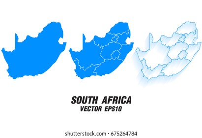 Set vector maps - Vector map of South Africa,Vector illustration eps 10.