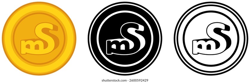 Set vector Mark coins icon. Germany currency symbol template design illustration