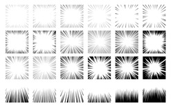 A Set Of Vector Material For Cartoon-like Effect Lines Such As Black Concentrated Lines