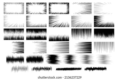 A set of vector material for cartoon-like effect lines such as black concentrated lines
