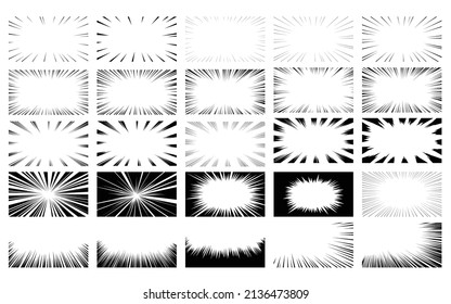 A set of vector material for cartoon-like effect lines such as black concentrated lines