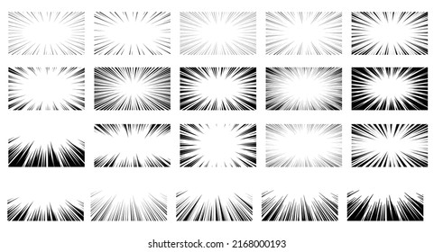 A set of vector material for cartoon-like effect lines such as black concentrated lines