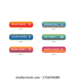 set of vector material style buttons