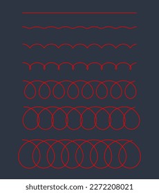Set of Vector Mathematical Cycloid Curve Structure Set - Abstract Generative Art Elements  
