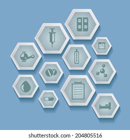 Set of vector medical elements and icons. Infographic design