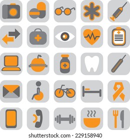 Set of vector medical and health icons set for mobile and web 