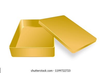 Set of vector metal boxes. Gift boxes