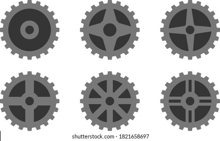 conjunto de engranajes de metal vectorial 