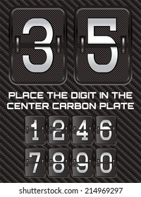 set of vector metallic numbers on carbon background