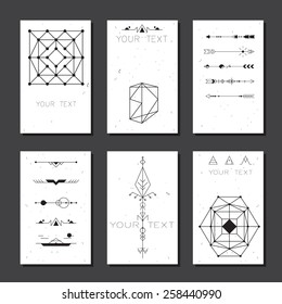 Set of vector minimalism/geometry/hipster cards design 