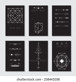 Set of vector minimalism/geometry/hipster cards design 