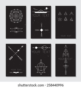 Set of vector minimalism/geometry/hipster design cards