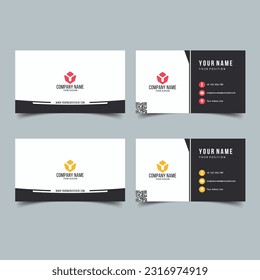Set of Vector Minimalist and Elegant Business Card Template with Red and Yellow Color.