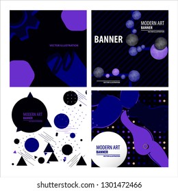 Set of vector minimalistic colorful background. bright trend colors Creative design graphics for posters, sites, printing. Vector line gradient halftone. frame for text Modern Art graphics.