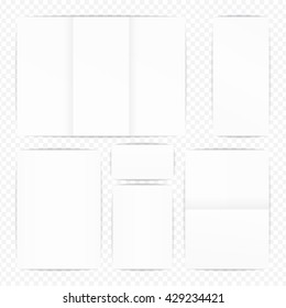 Set of vector mock up paper set. Realistic Style Isolated Branding Sample Elements Collection.