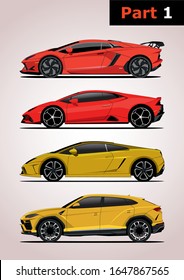 Premium Vector  Collection the side of the super car sketch isolated