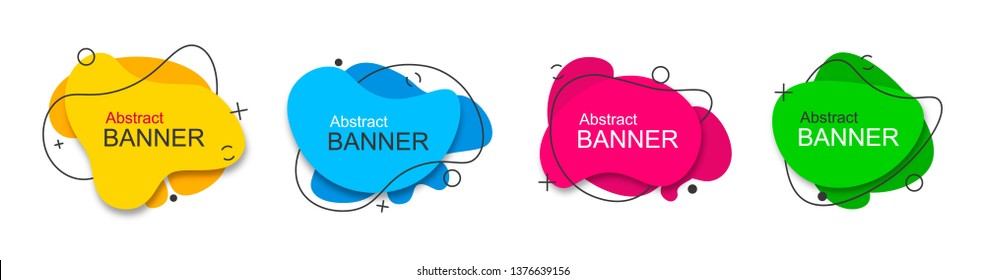 Set of vector modern abstract yellow, blue, red, green banners. Ready to use in web and typography.