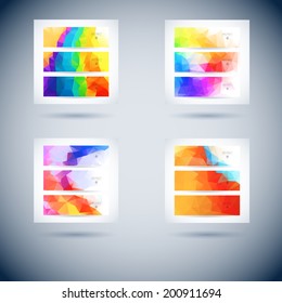set of vector modern banner with triangles line water crowd conceptual background scene technology pile right glassware swirl clouds performance fashionable pure site deal blue ripple clean cool serie