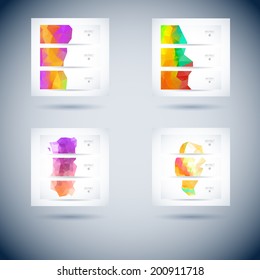 set of vector modern banner with triangles line water union conceptual background scene technology pile right glass splash clouds performance modern fresh site marketing blue wave clean refreshing set