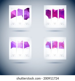 set of vector modern banner with triangles line water group abstraction background scene technology stack right glass wash cloud performance fashionable pure site partnership blue ripple clouds clean