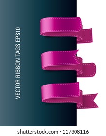 A set of vector modern colorful ribbon tags, purple