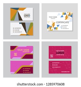 Set of vector modern creative and clean business card template. Flat design