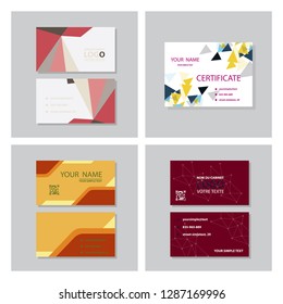 Set of vector modern creative and clean business card template. Flat design