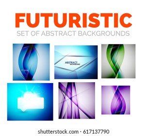 Conjunto de fondo vectorial moderno futurista abstracto