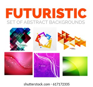 Set of vector modern futuristic abstract background