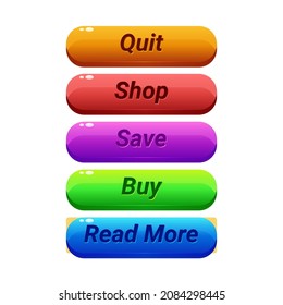 Set of vector modern material style buttons