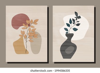 Set vector modern minimalist abstract aesthetic illustrations, poster wall decor. Collection art line contemporary artistic prints.