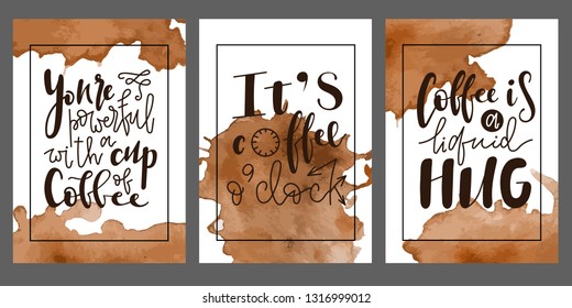 Juego de carteles vectoriales modernos con citas inspiradoras en fondos acuáticos 