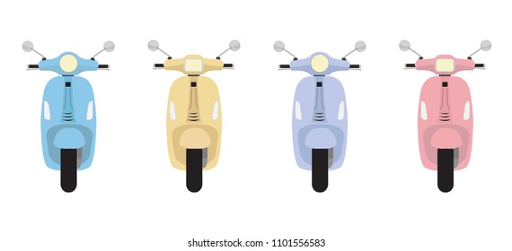 Conjunto de scooters vectoriales modernos y coloridos