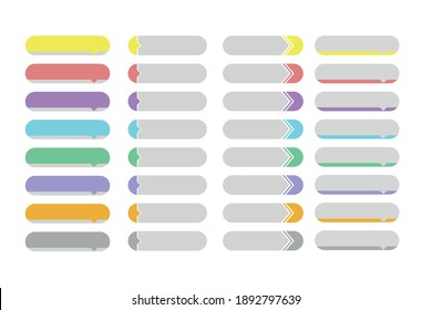 Set of vector modern style buttons. Different colors of elements. Web elements. Vector Buttons.