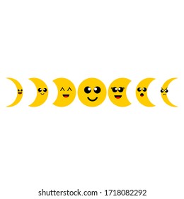 SET VECTOR OF MOON PHASES