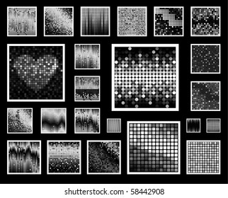 Set of vector mosaic backgrounds, easy to edit colors