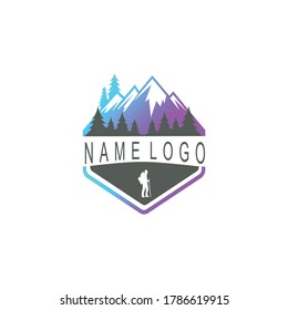 Set of vector mountain and outdoor adventures logo