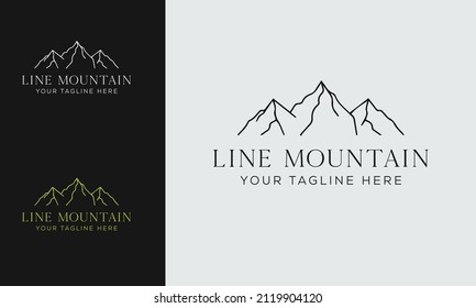 Set of vector mountain and outdoor adventures logo designs, vintage style 