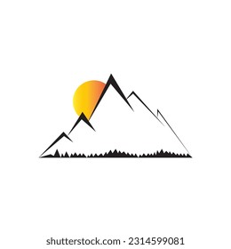 Set of vector mountain and outdoor adventures logo