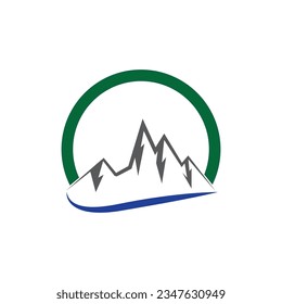 Set of vector mountain and outdoor adventures logo

