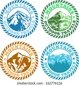 set of Vector mountains emblems