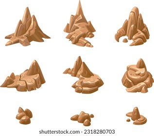 Set of vector mountains. Mountains and rocks isolated on white background.
Rocky Islands and cliffs. 3D play rocks. Game set in isometric. Suitable for use in computer games
