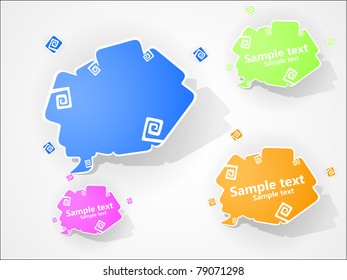 Set of vector multicolored bubbles for speech. EPS 10.