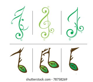 set of vector music notes for design element.
