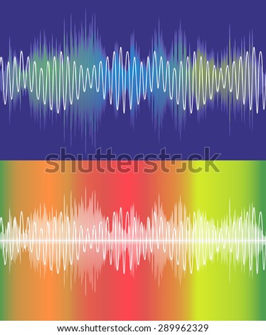 Set of vector music volume waves